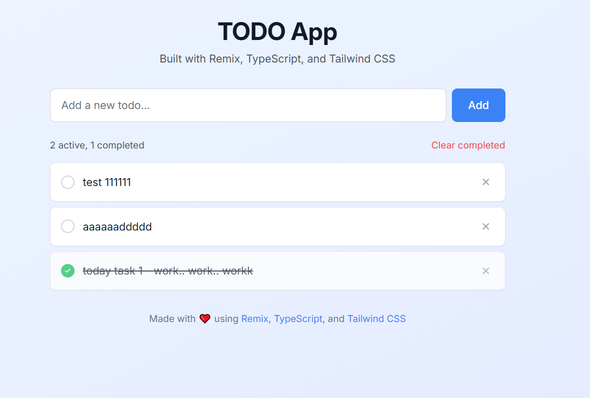 완성된 TODO 앱