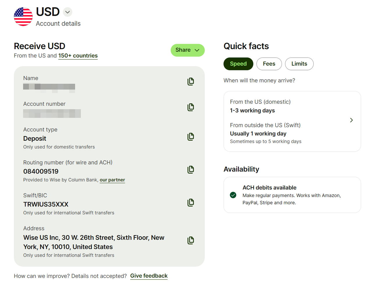 Wise로 쉽게 USD 통장 개설하기(해외송금/입금-SWIFT ) 이미지 21