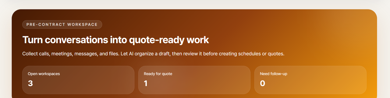 LeanCOO Pre-contract Workspace